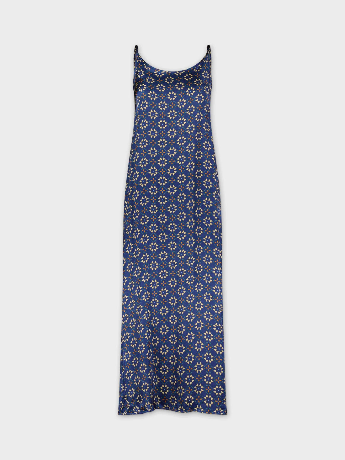 Printed  Slip Dress-Blue Triangle