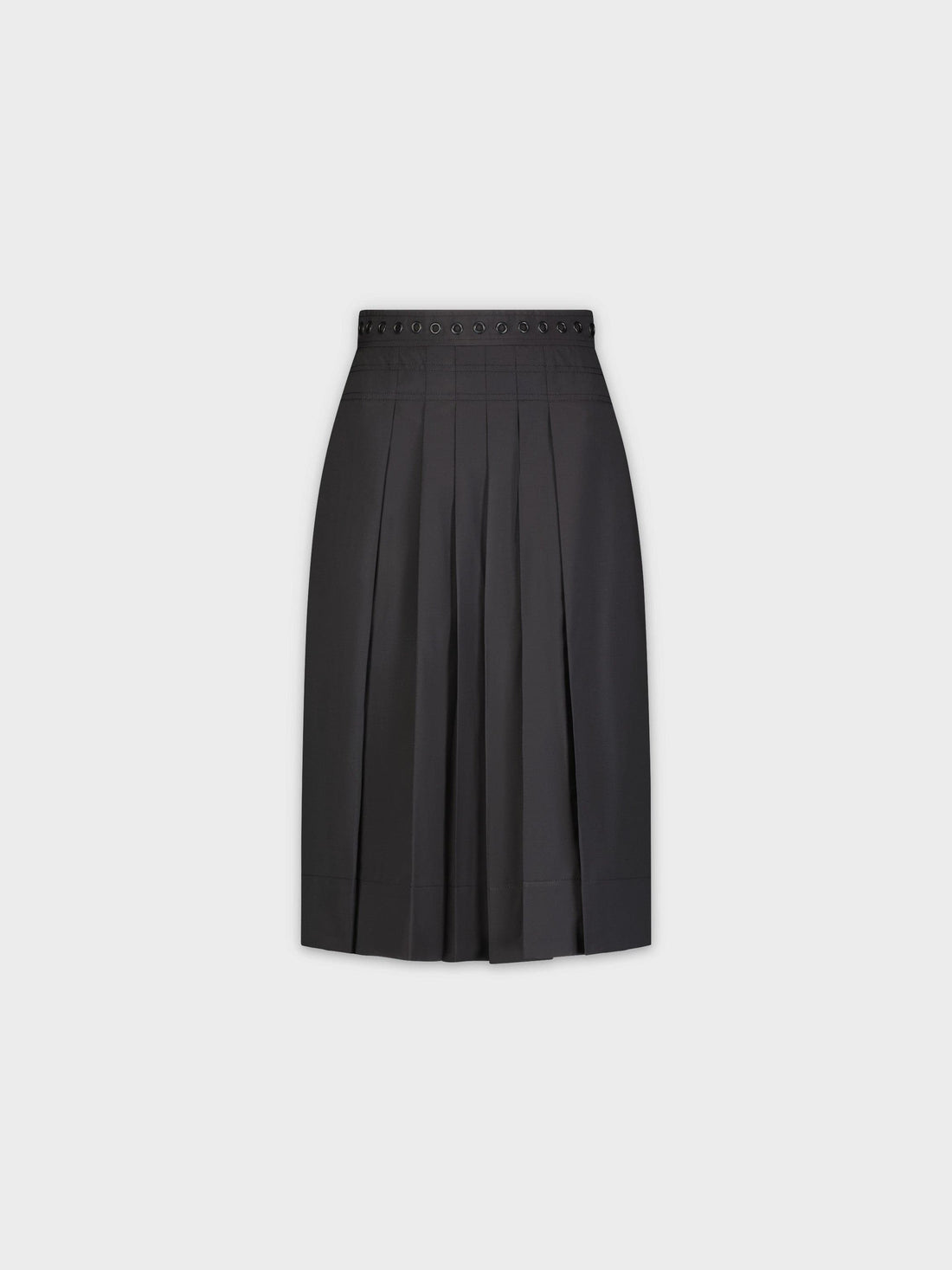 FRONT PLEAT SKIRT-BLACK