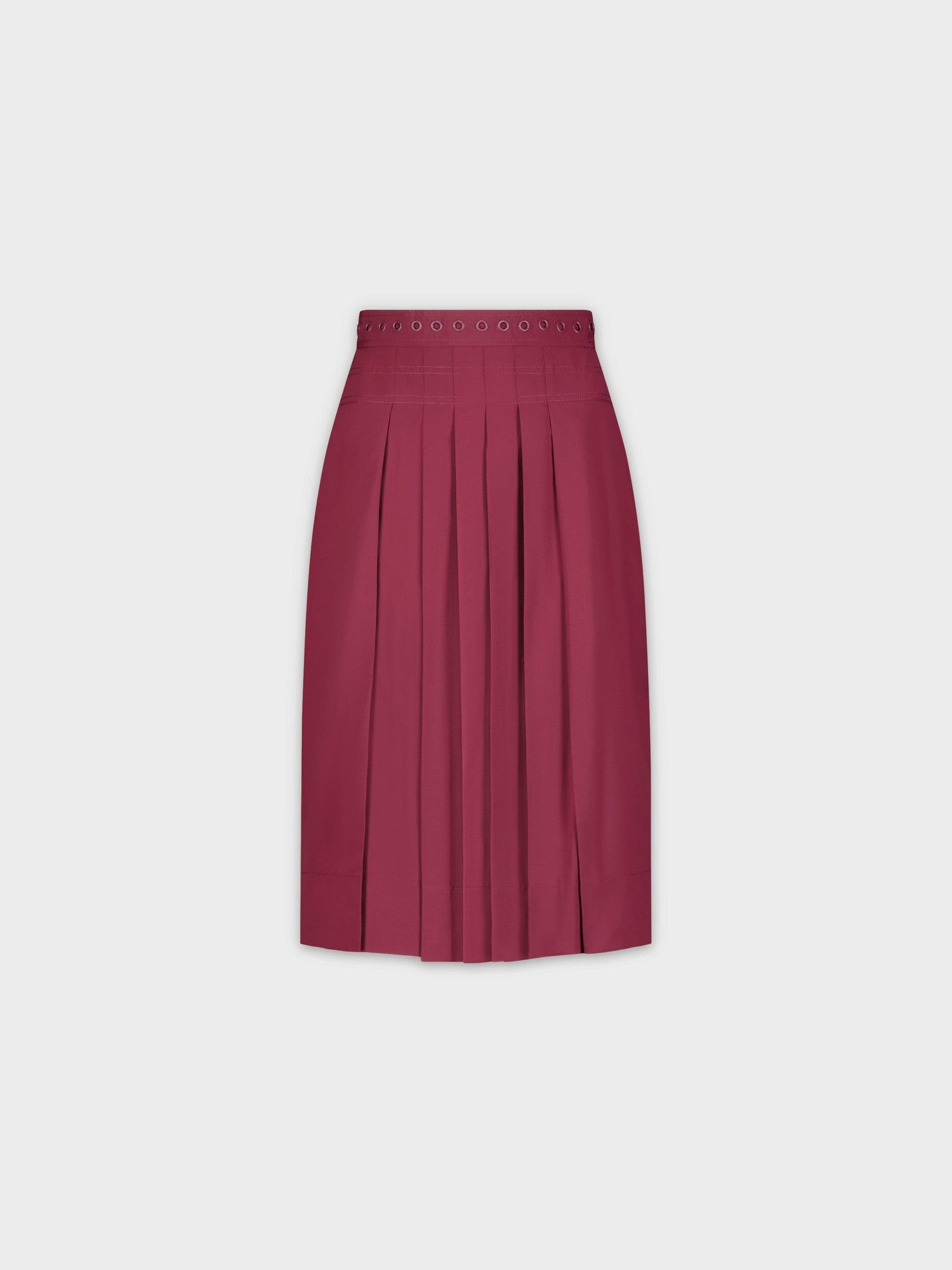 FRONT PLEAT SKIRT-BURGUNDY