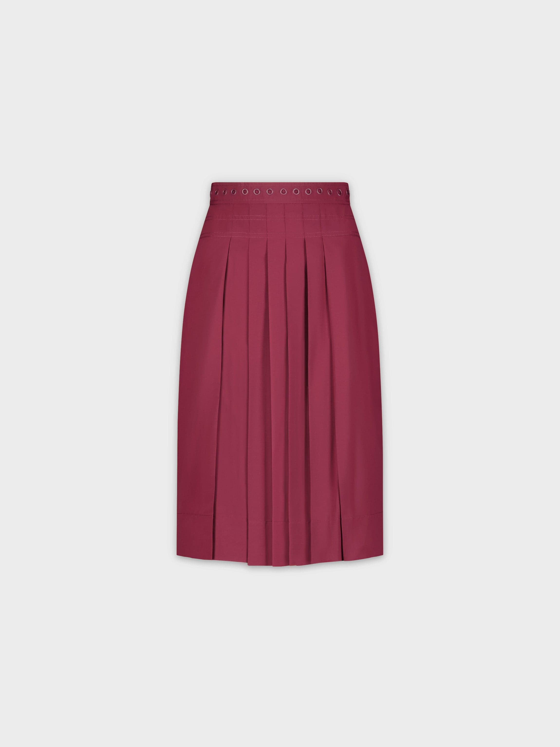 FRONT PLEAT SKIRT-BURGUNDY