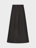 Seamed A-Line Skirt-Black