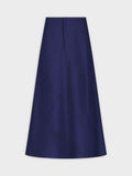 Seamed A-Line Skirt-Navy