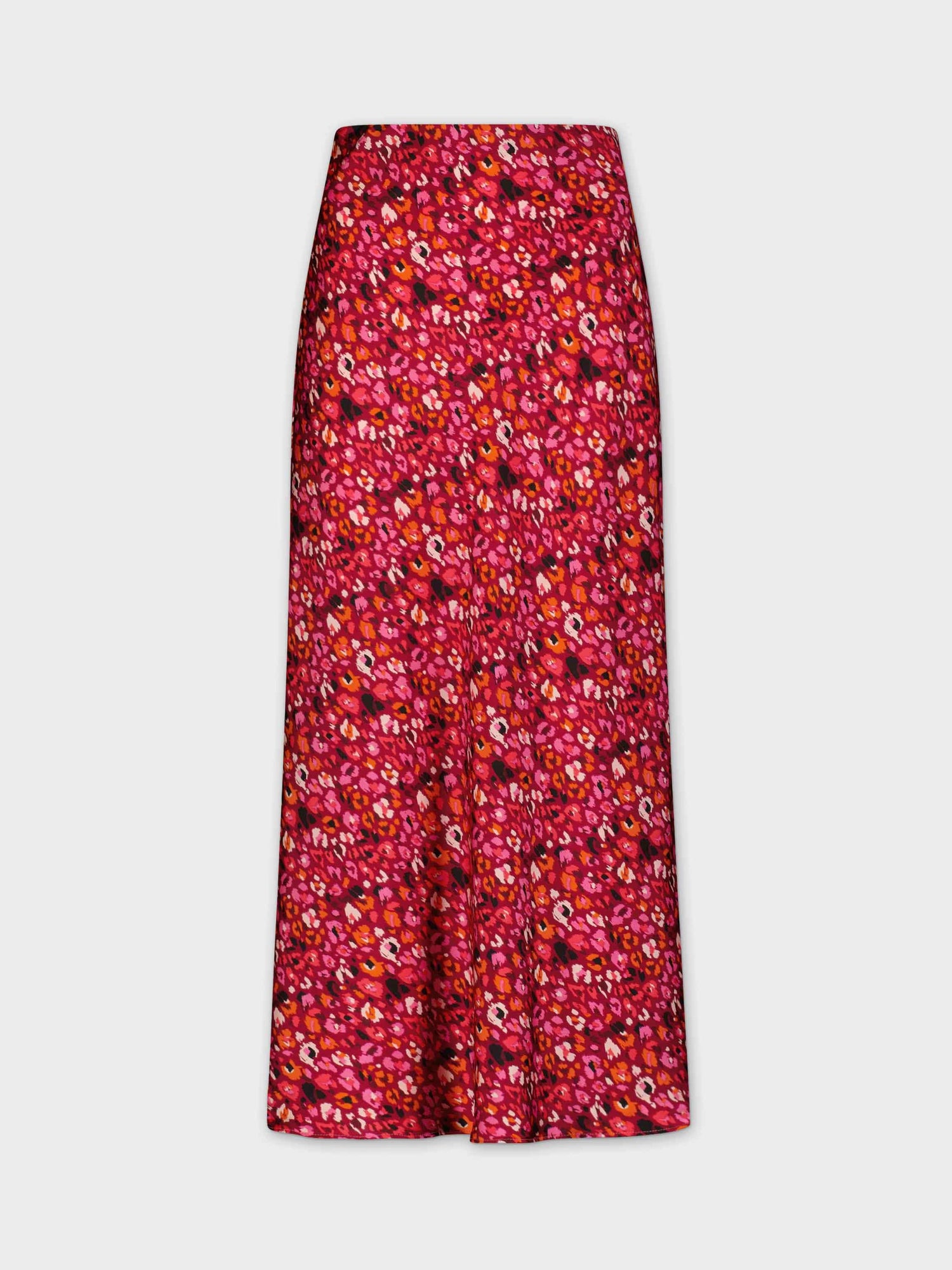 PRINTED SATIN SLIP SKIRT-PINK LEOPARD