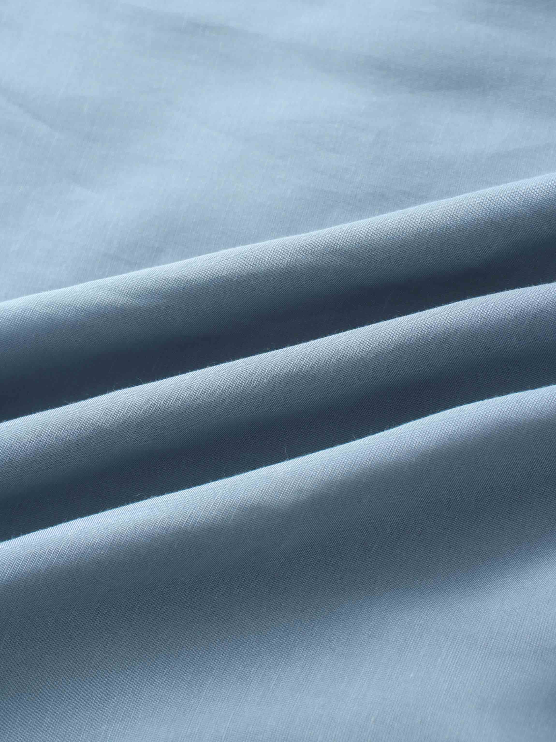 Pleated Sleeve High Waisted Dress-Light Blue