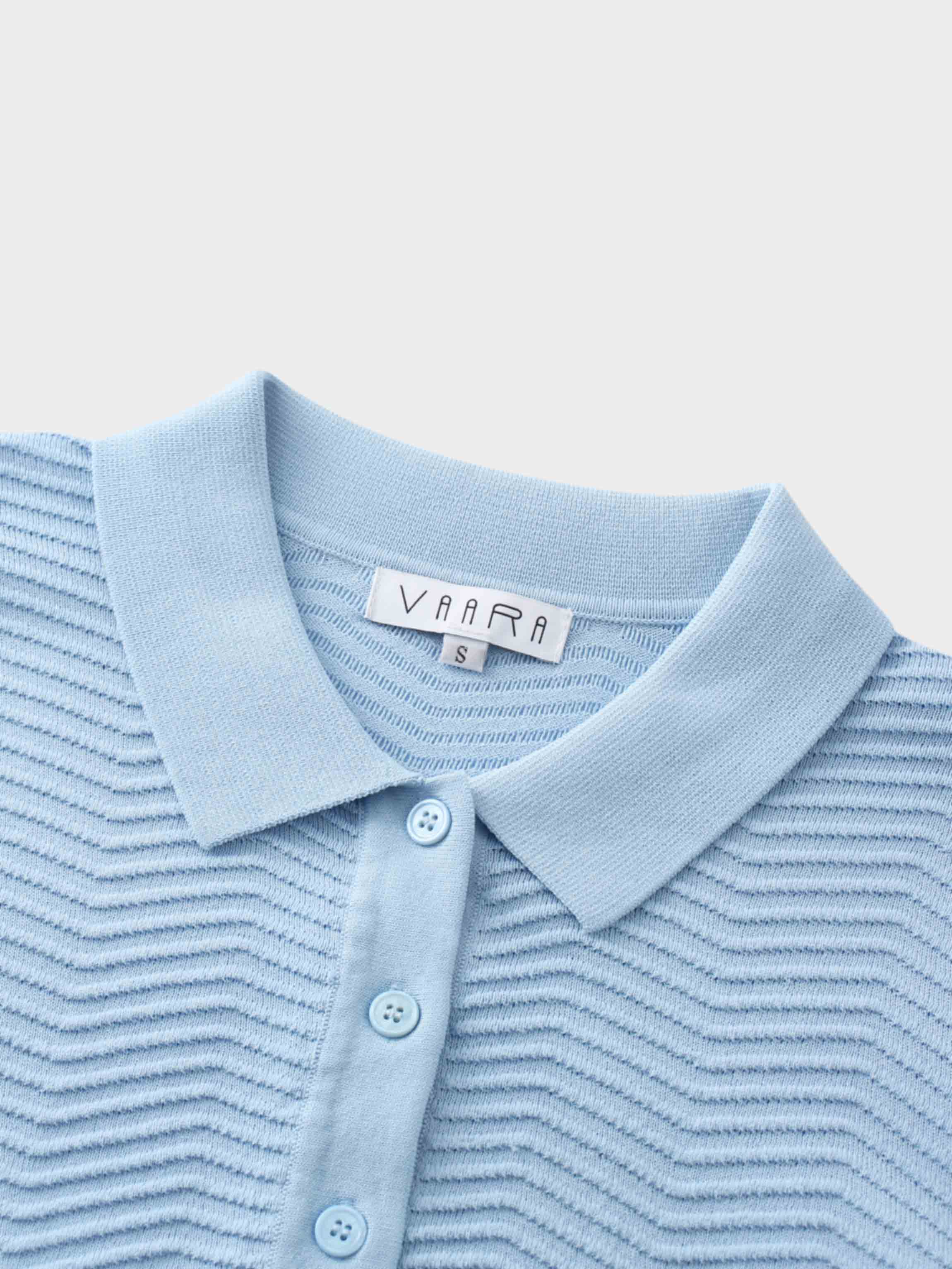 Scallop Edge Collar Sweater-Light Blue