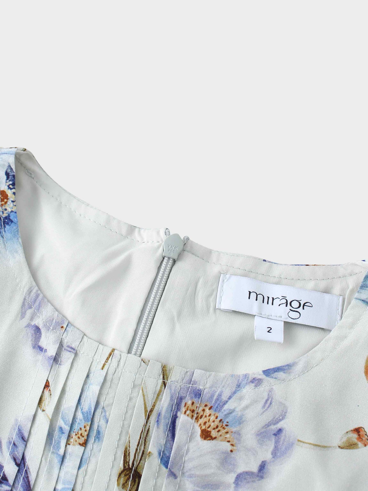 Pleated Sleeve High Waisted Dress-Floral