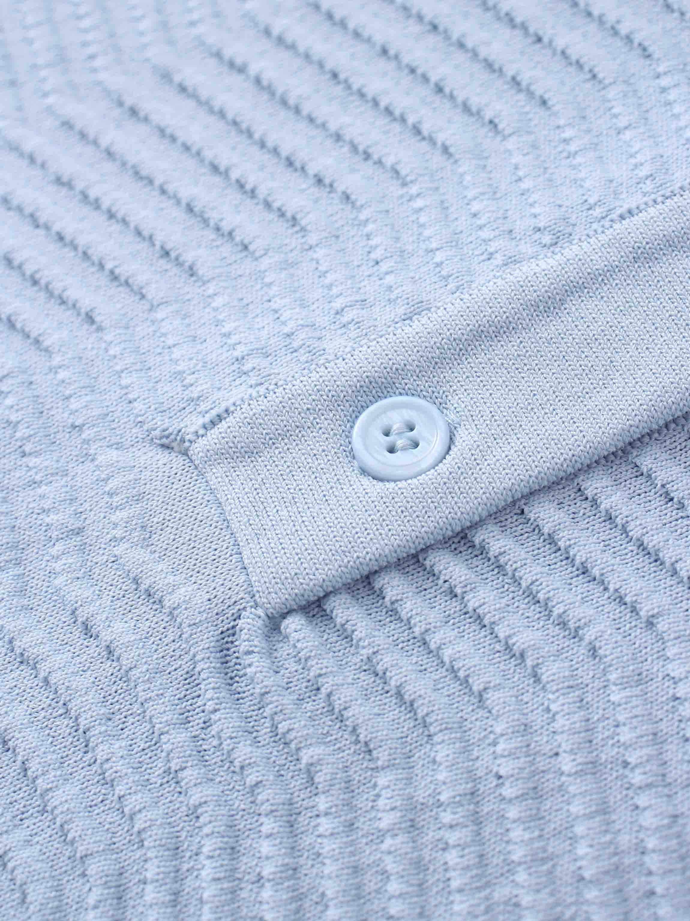 Scallop Edge Collar Sweater-Light Blue