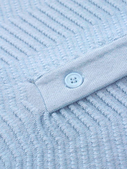 Scallop Edge Collar Sweater-Light Blue