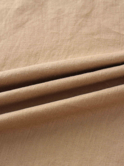 Linen Slip Skirt-Tan