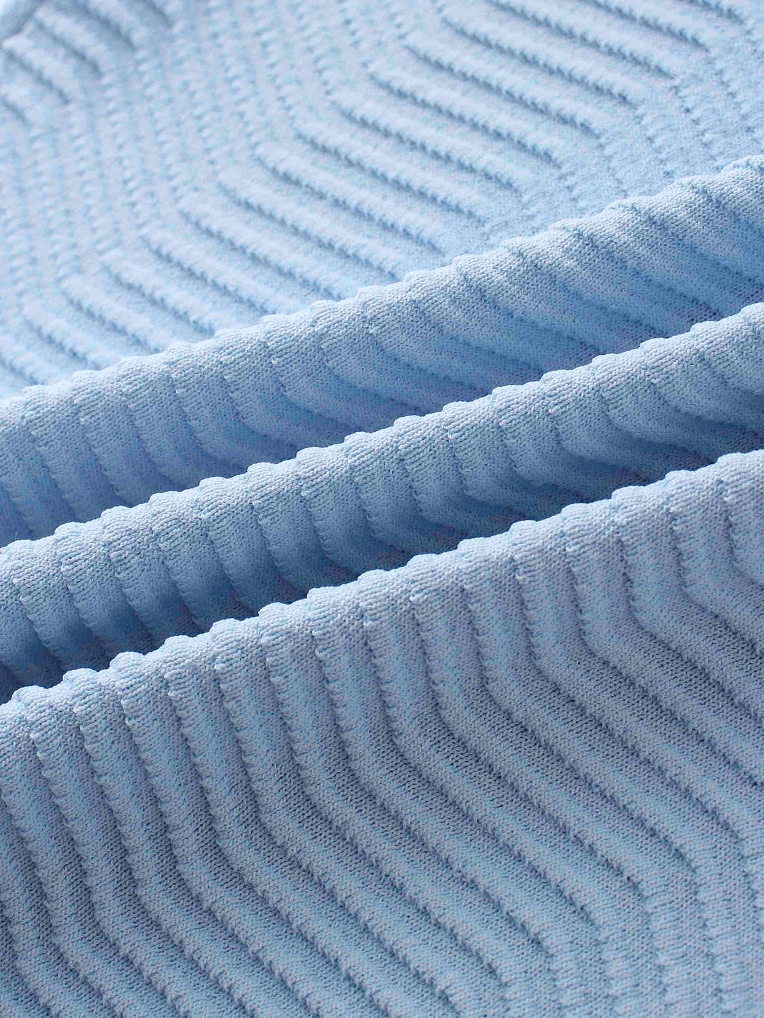 Scallop Edge Collar Sweater-Light Blue