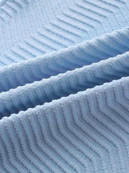 Scallop Edge Collar Sweater-Light Blue