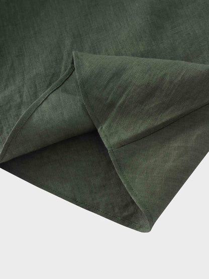 Linen Slip Skirt-Olive Green