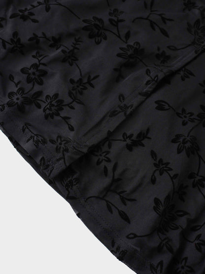 Velvet Wrap Dress-Black