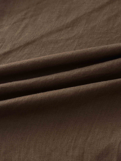 Linen Slip Skirt-Brown