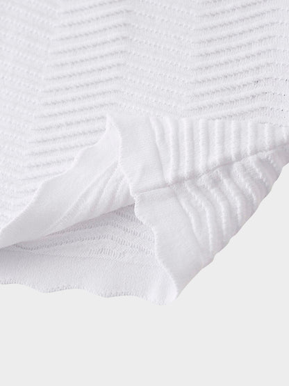 Scallop Edge Collar Sweater-White