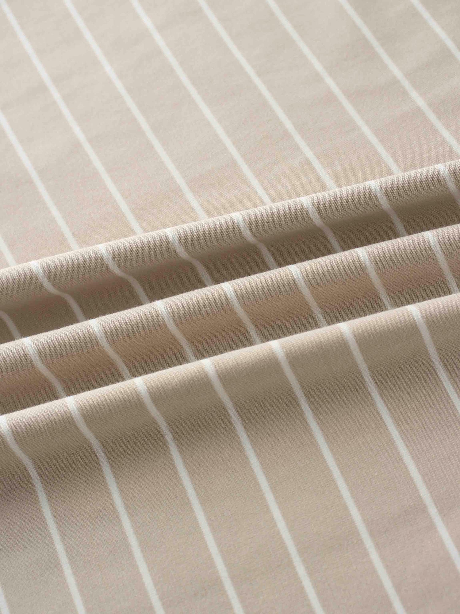 Striped Collar Snap Tee-Tan/White