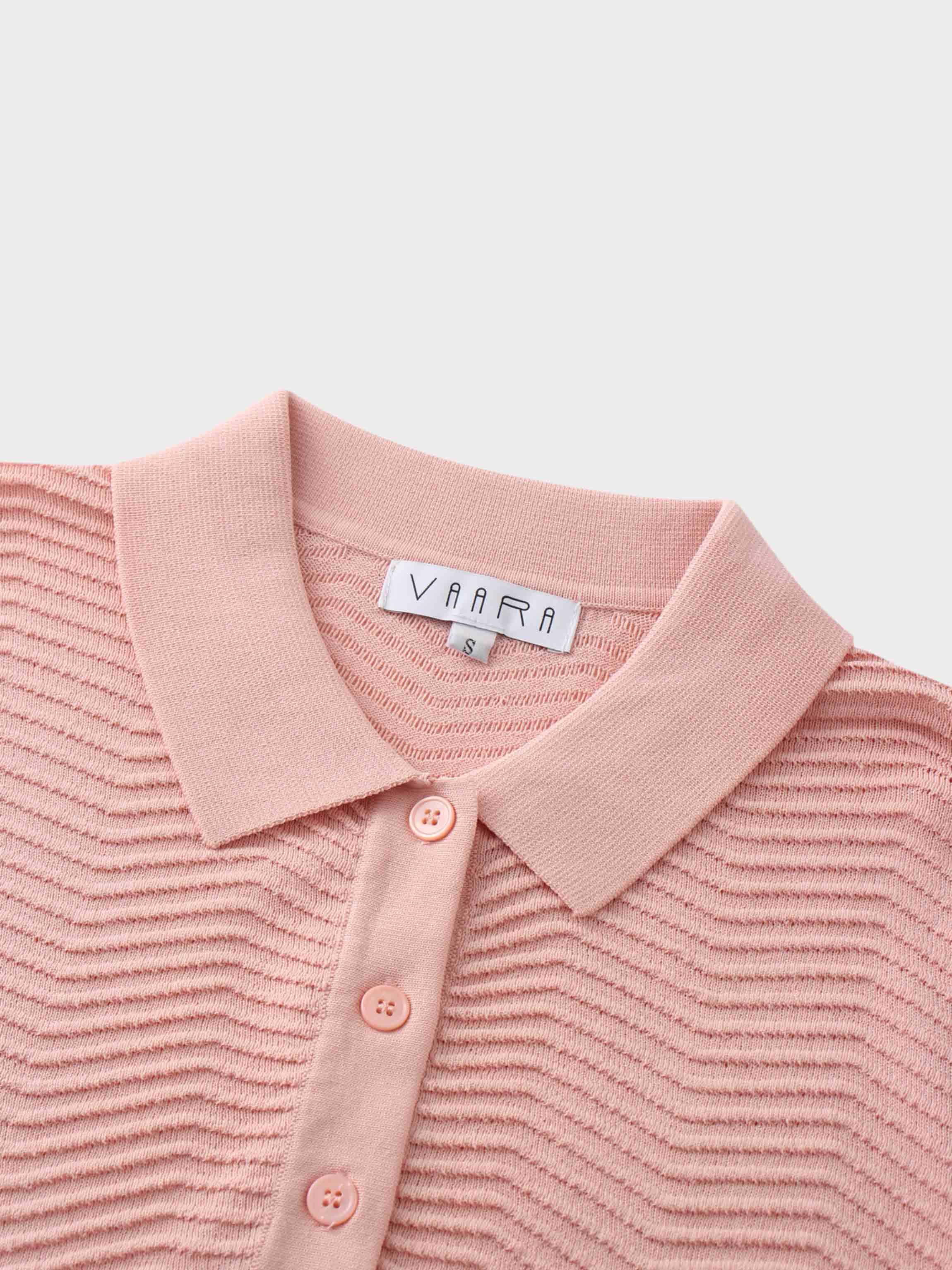 Scallop Edge Collar Sweater-Summer Blush