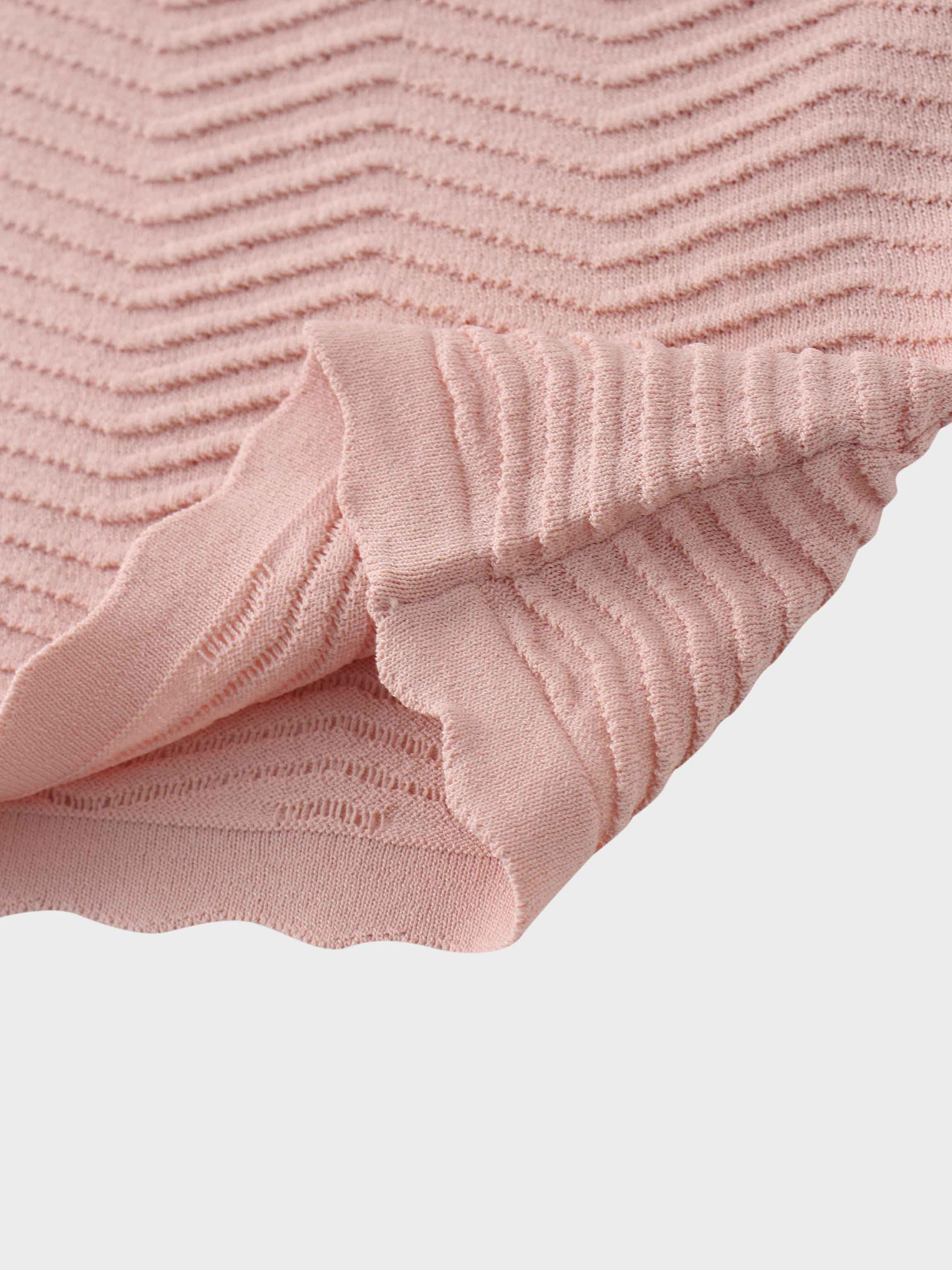 Scallop Edge Collar Sweater-Summer Blush
