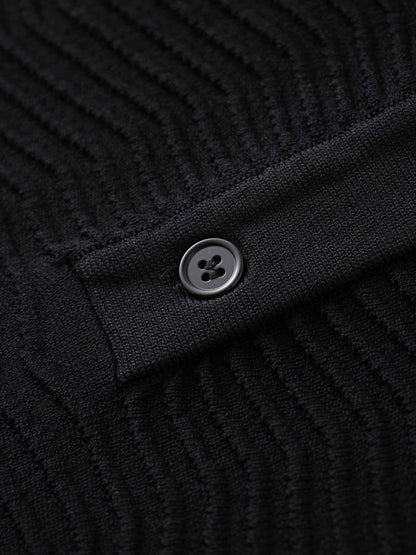 Scallop Edge Collar Sweater-Black