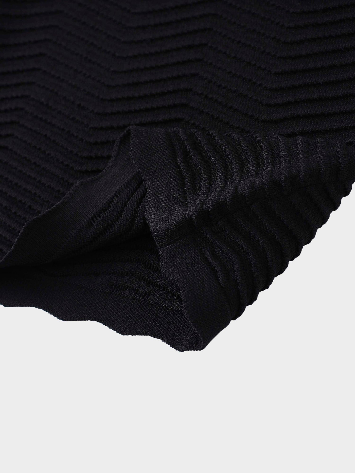 Scallop Edge Collar Sweater-Black