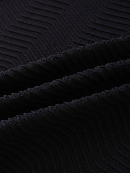 Scallop Edge Collar Sweater-Black