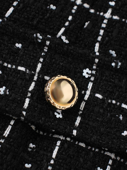 Short Pocket Skirt-Black/White