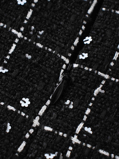 Short Pocket Skirt-Black/White