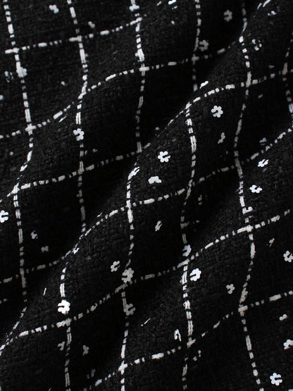 Short Pocket Skirt-Black/White