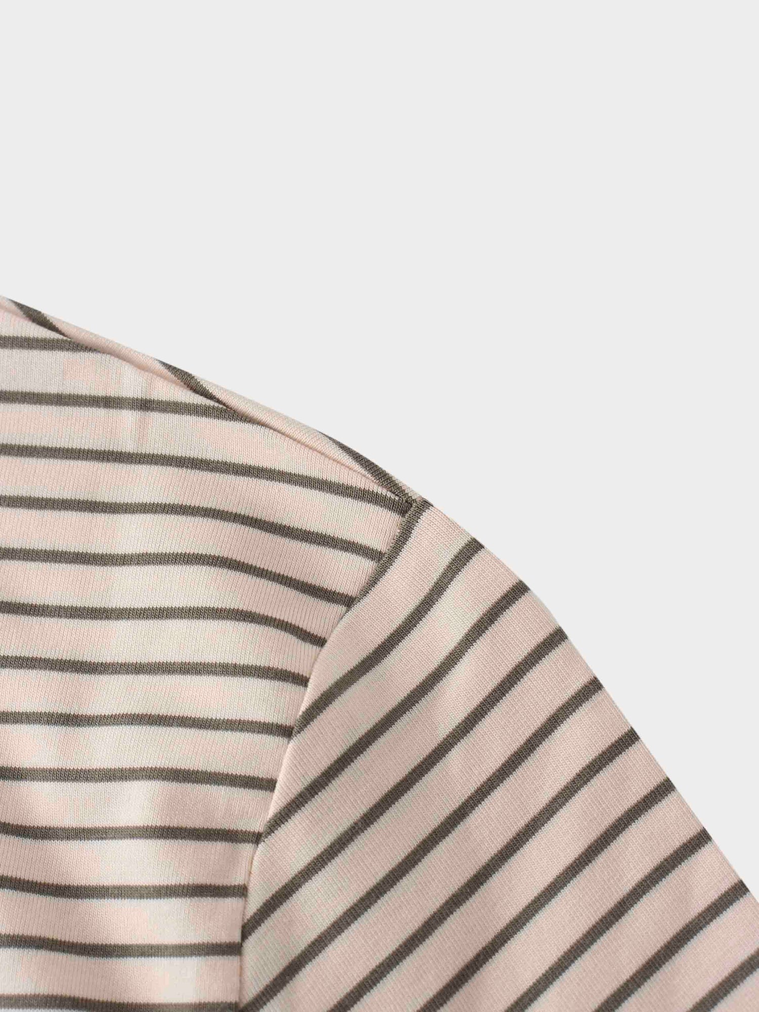 Flat Striped High V Long Sleeve-Pink/Green