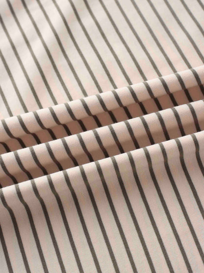 Flat Striped High V Long Sleeve-Pink/Green