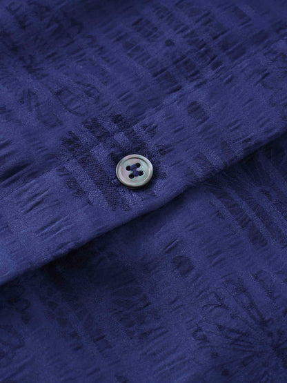 Collared A-Line Shirtdress-Navy
