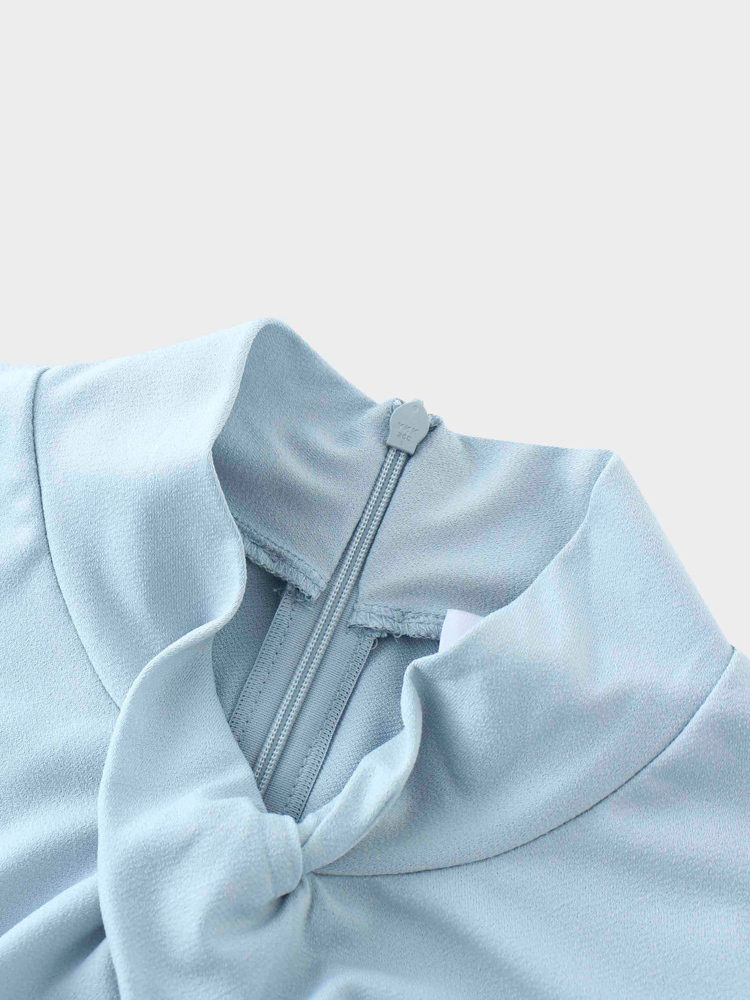 Front Knot Pleat Dress 50"-Baby Blue