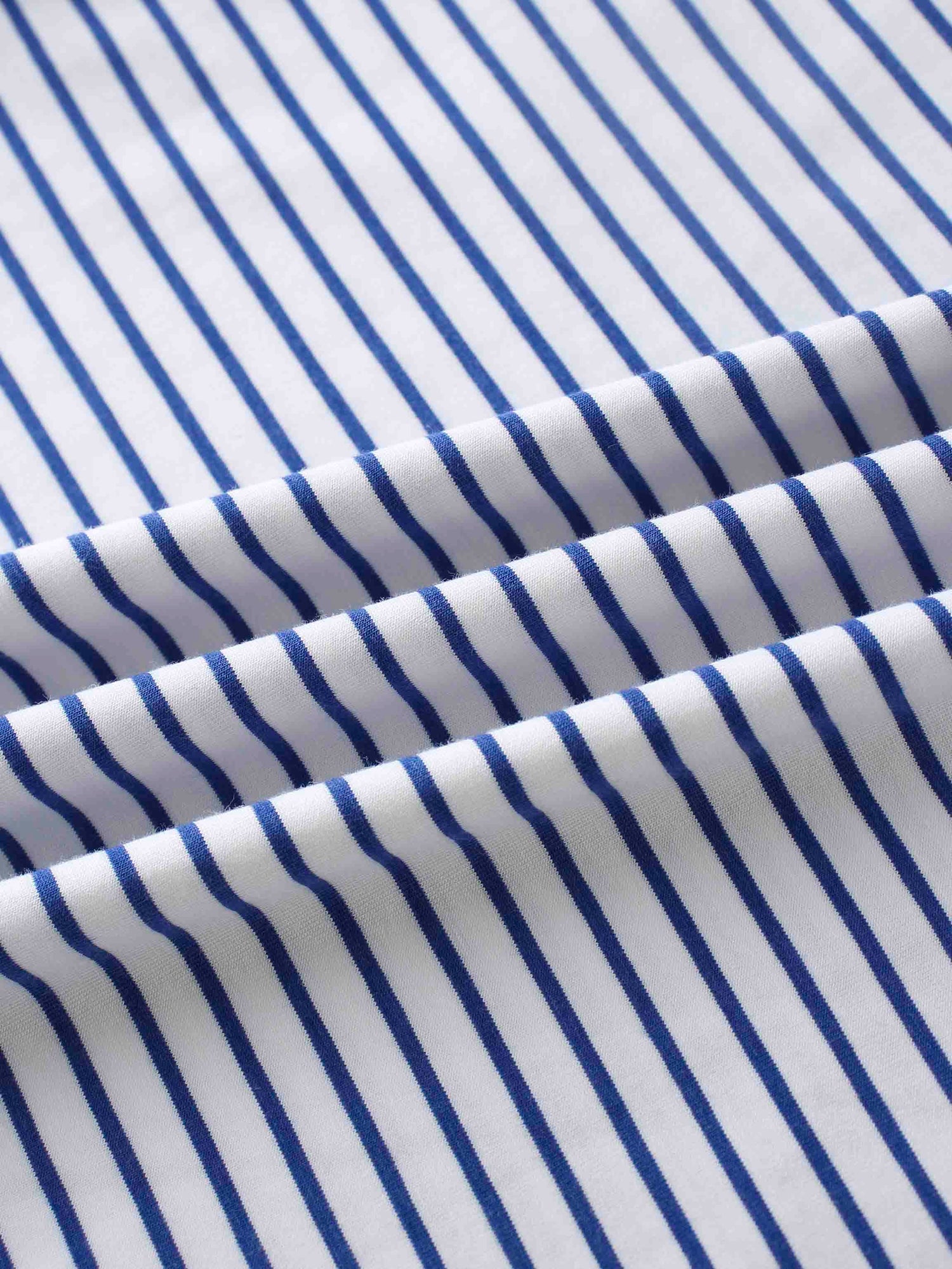Flat Striped High V Long Sleeve-White/Navy