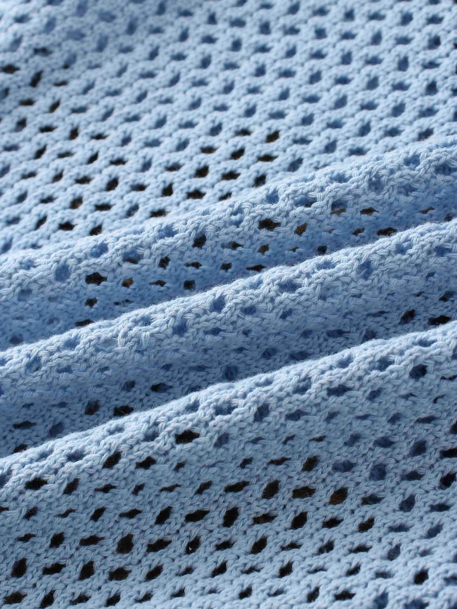 Embroidered Crochet Floral Sweater-Blue Floral