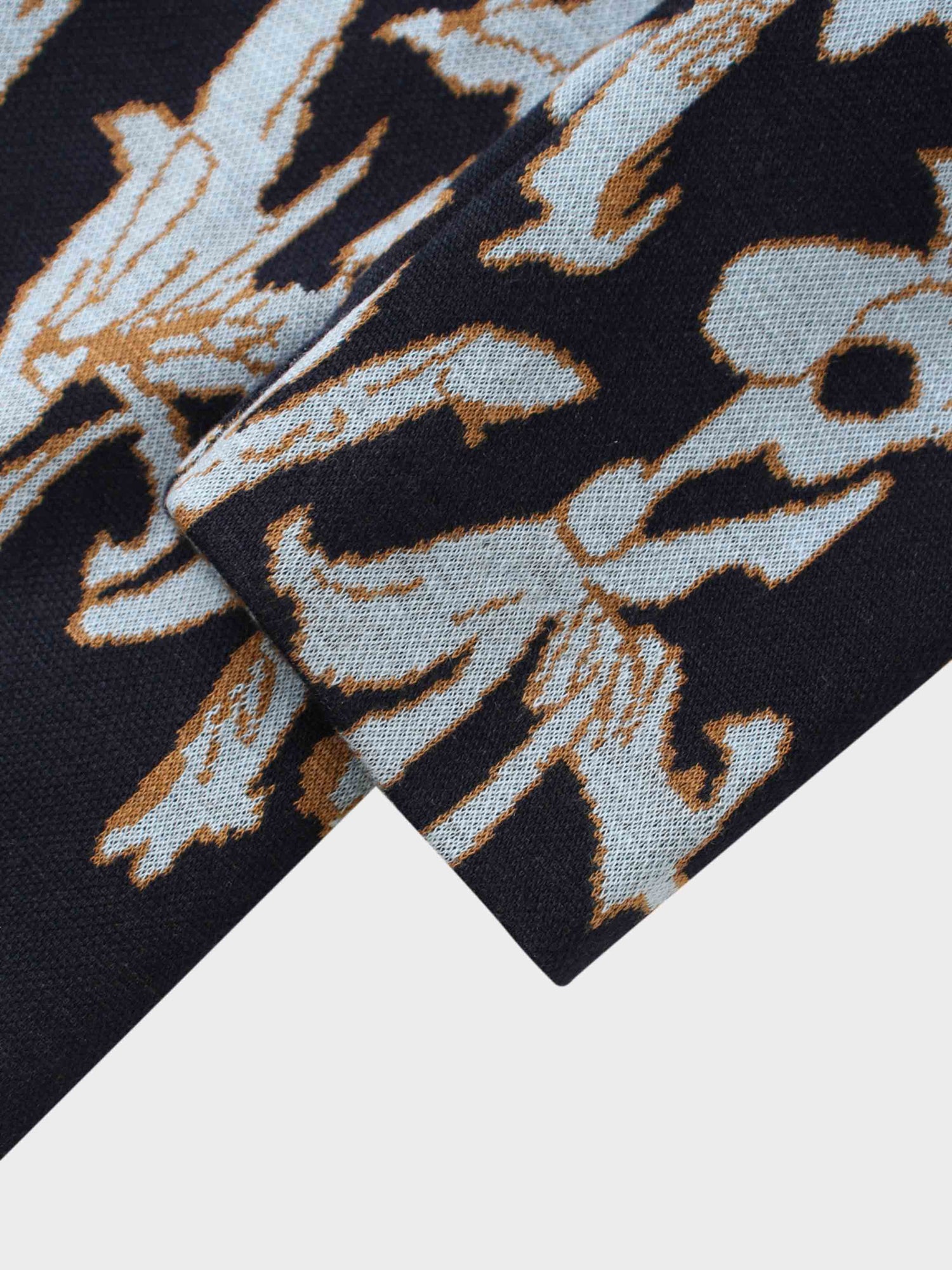 Boxy Mock Neck Top-Blue Floral
