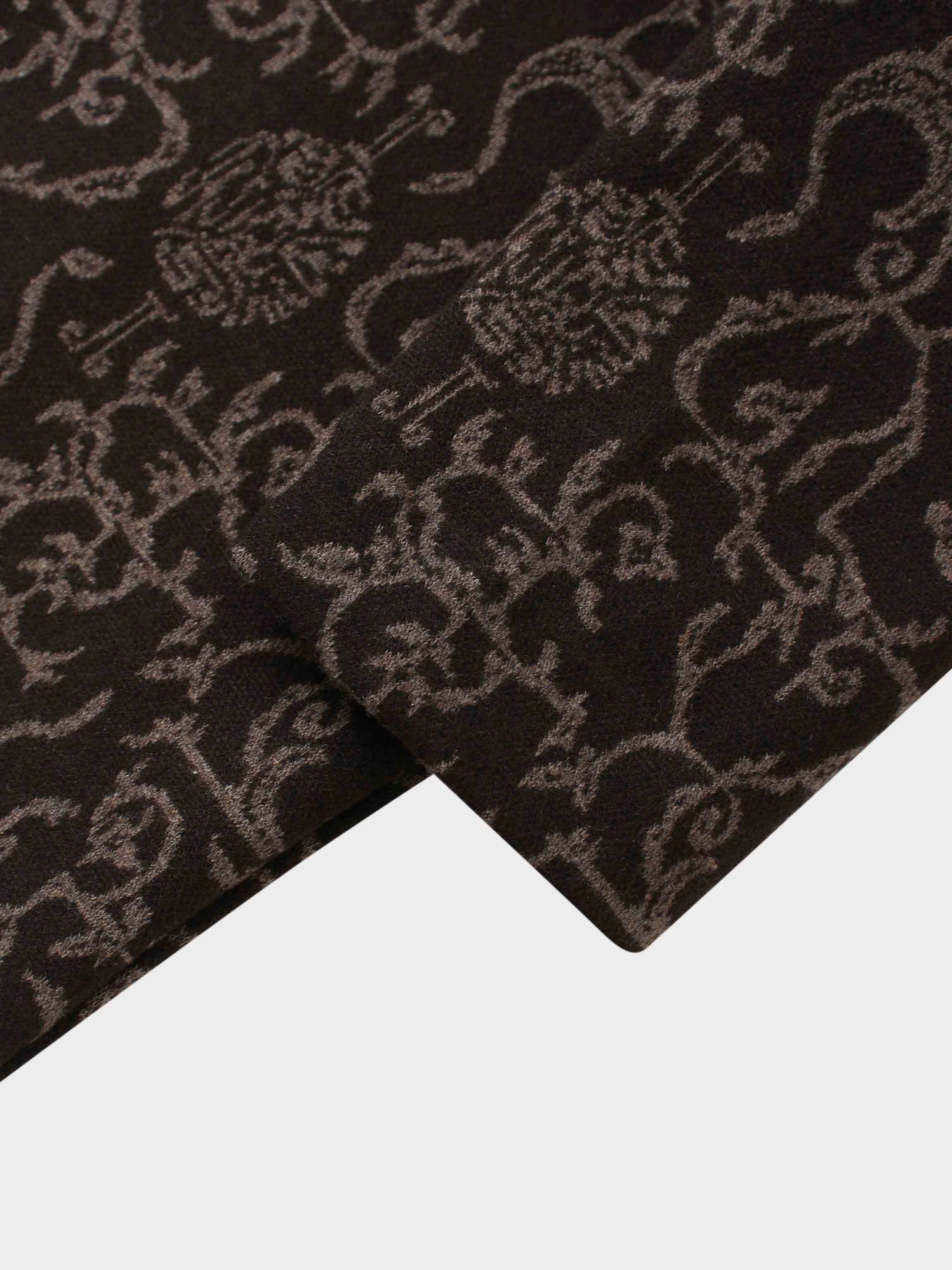 Boxy Mock Neck Top-Brown Vines