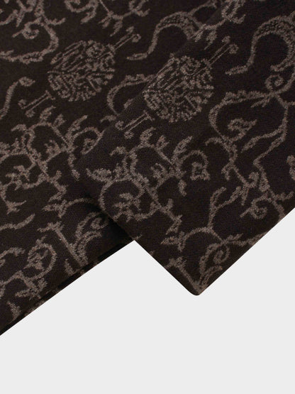Boxy Mock Neck Top-Brown Vines
