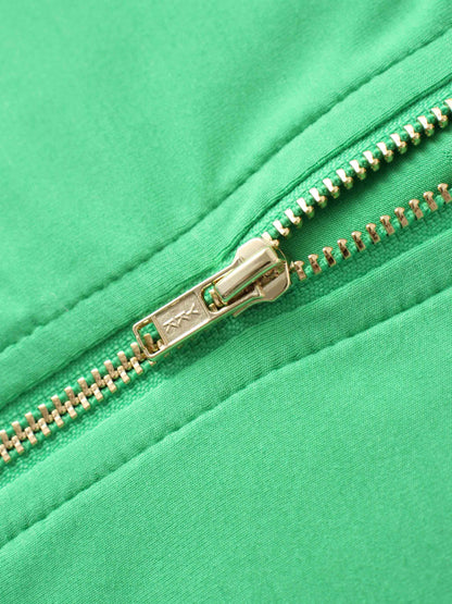 ZIP UP HOODIE-GREEN
