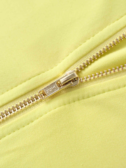 ZIP UP HOODIE-YELLOW
