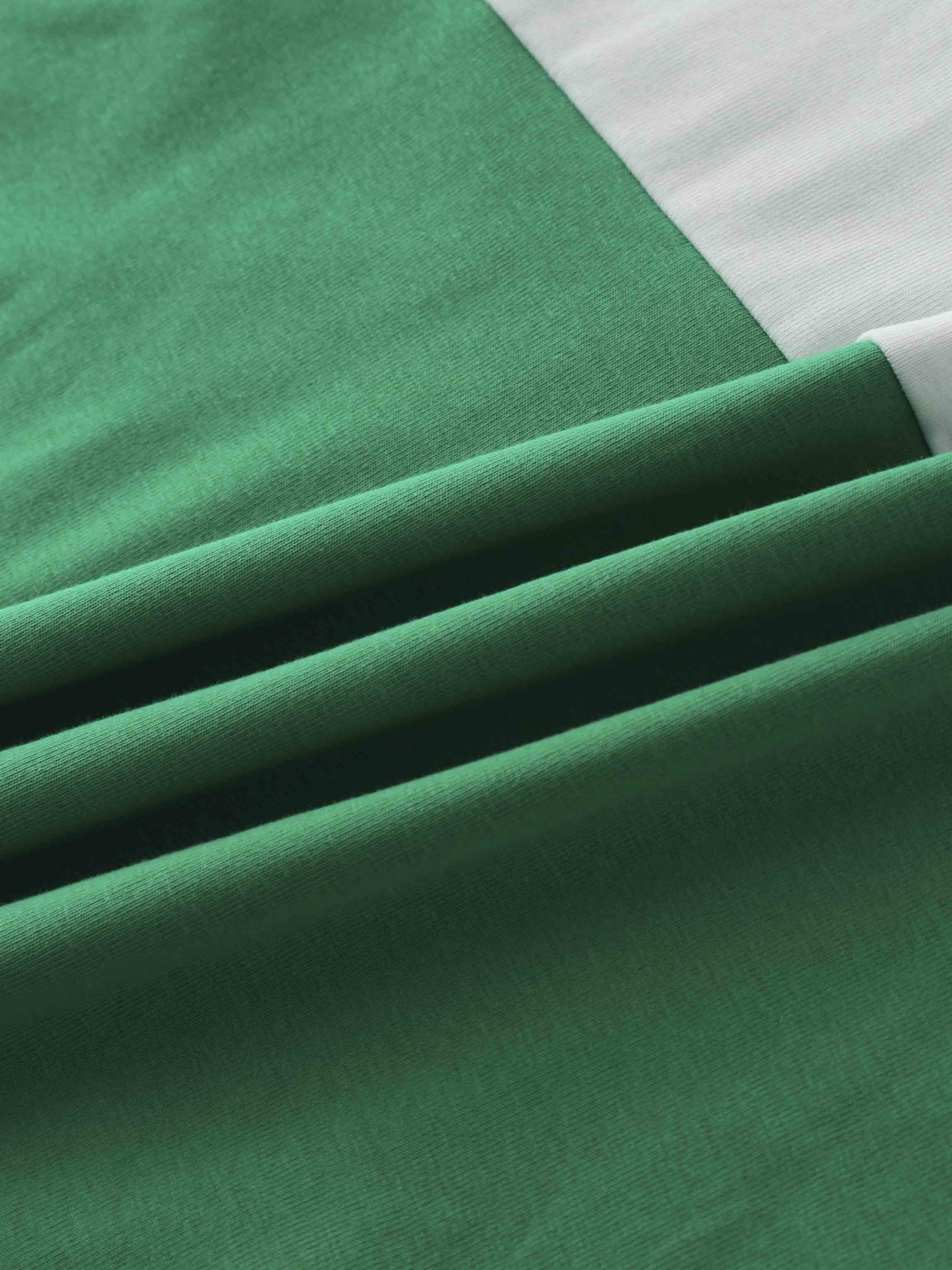 Wide Stripe Bomber Tee-Kelley Green/White