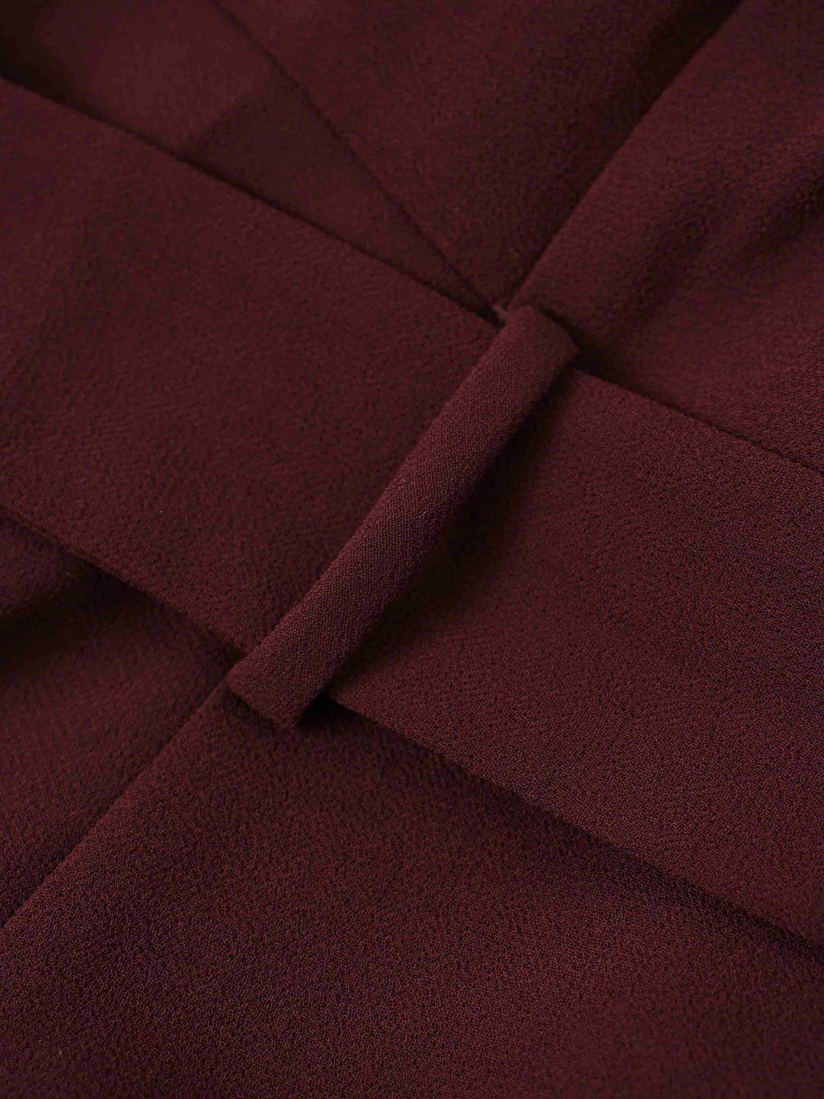 Asymmetrical Bottom Belted Dress-Burgundy