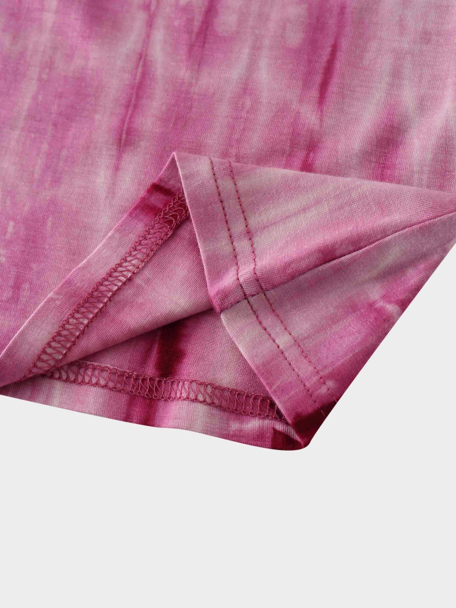 Tie Dye Crew Neck T-Shirt-Pink