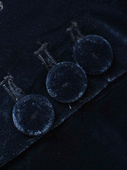 Embellished Velvet Blazer-Grey/Blue