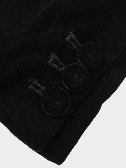 Embellished Velvet Blazer-Black