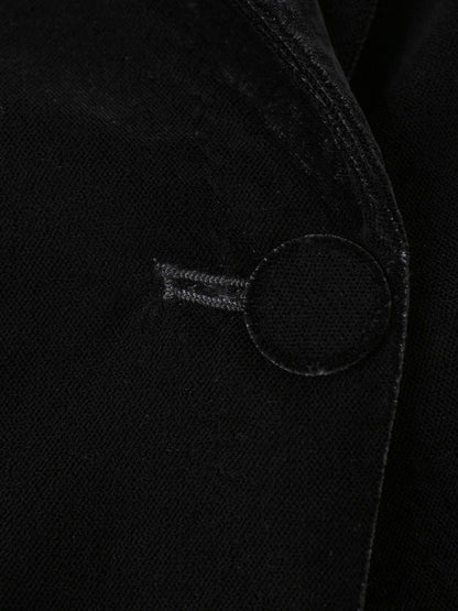 Embellished Velvet Blazer-Black