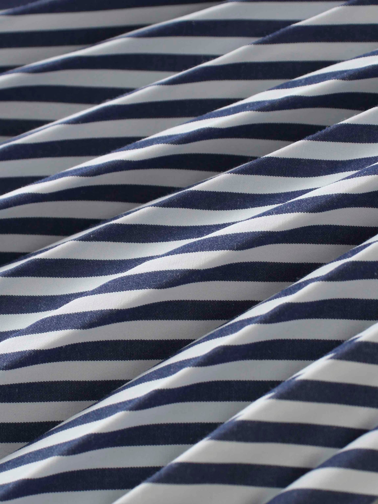 Pleat Bottom Waisted Shirtdress-Navy Pinstripe