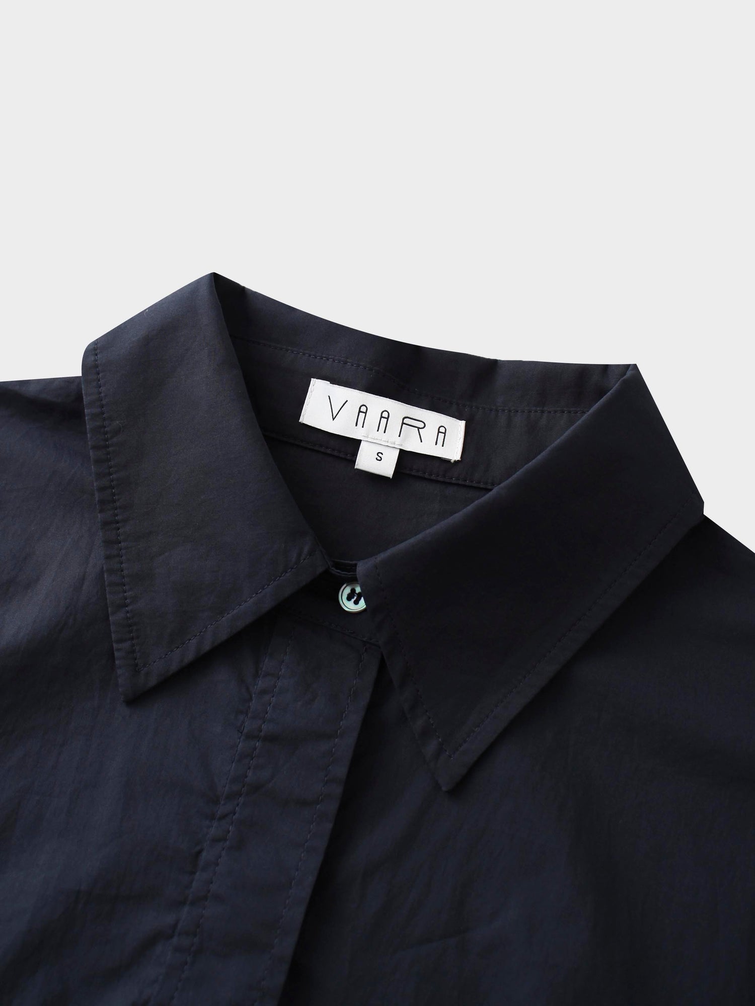 Button Overlay Shirtdress-Navy