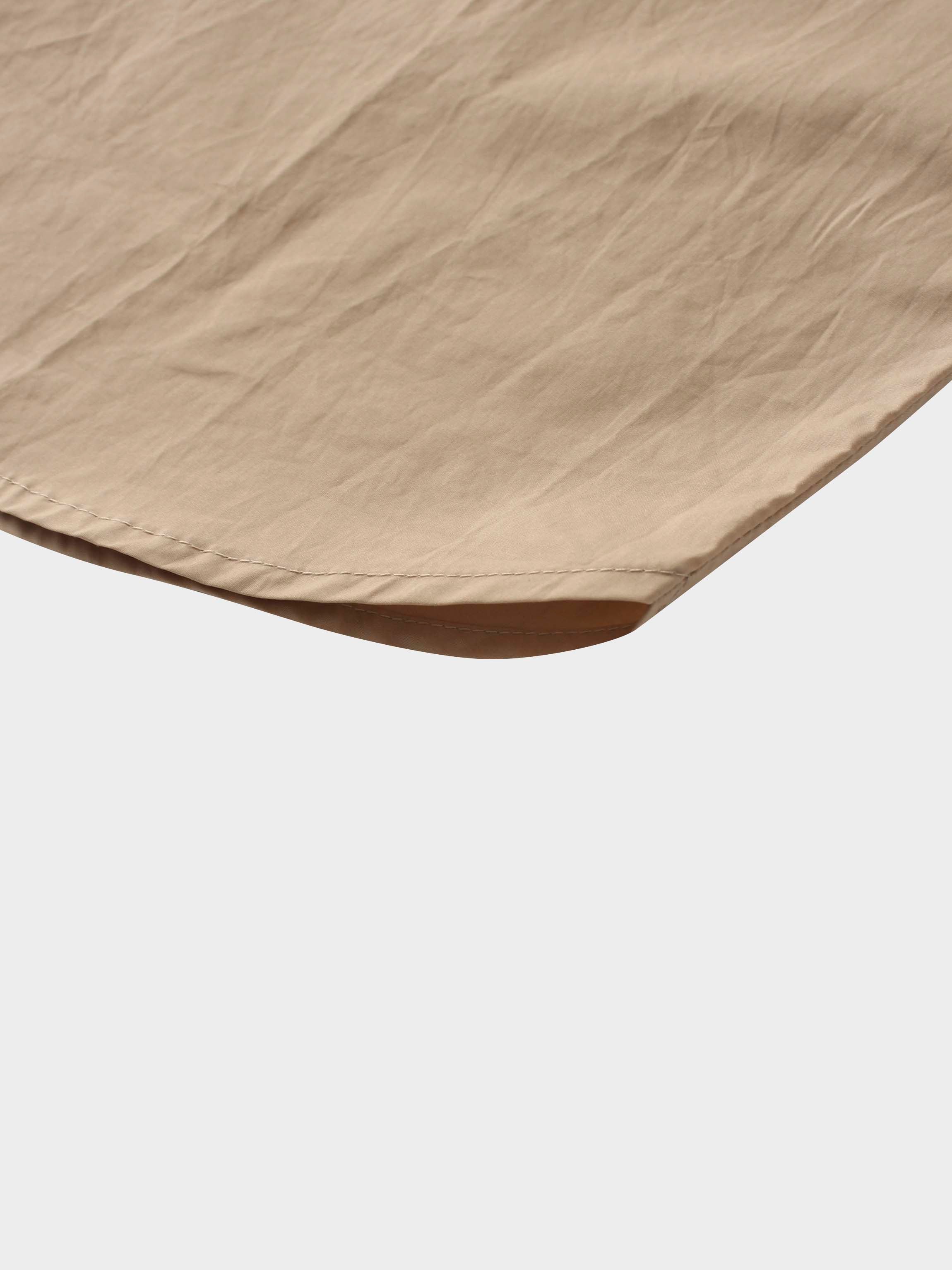 Button Overlay Shirtdress-Tan