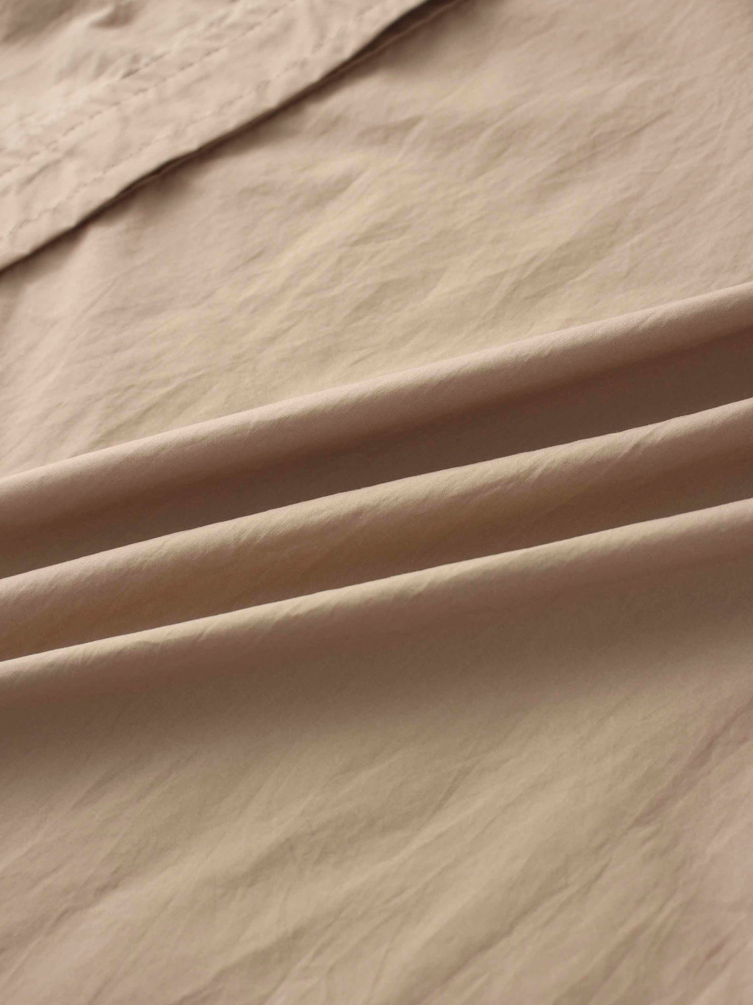 Button Overlay Shirtdress-Tan