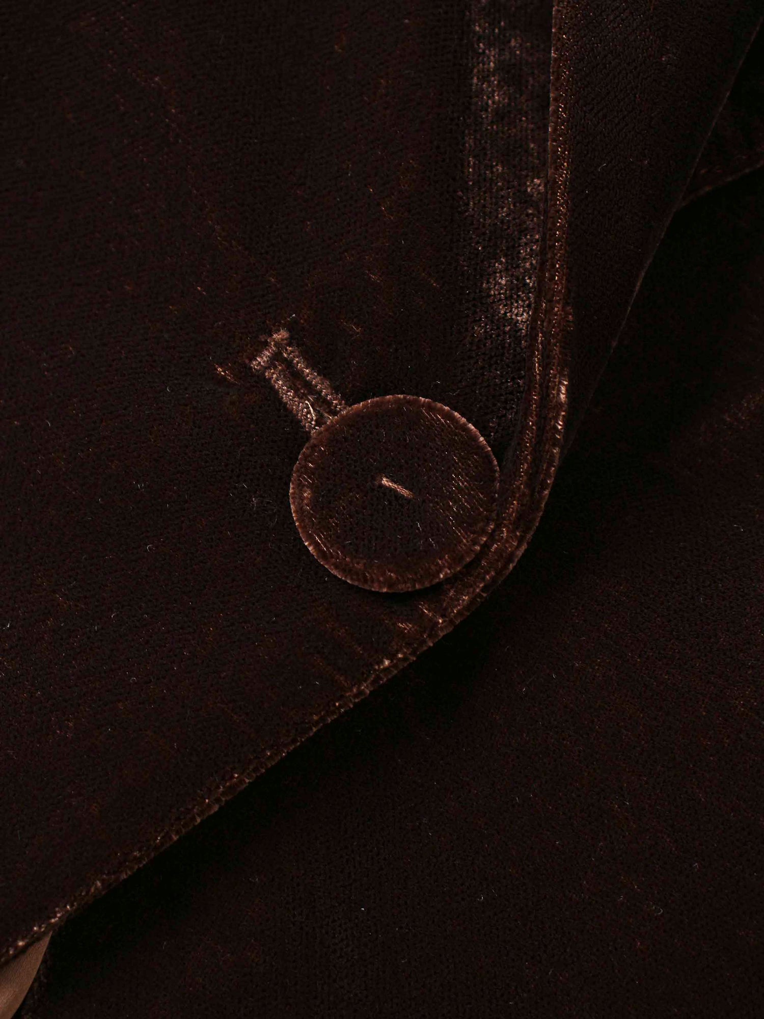Embellished Velvet Blazer-Brown
